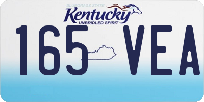 KY license plate 165VEA