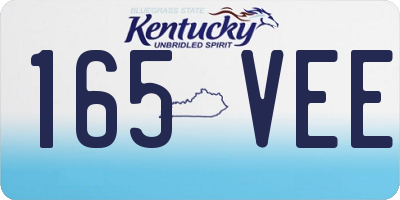 KY license plate 165VEE