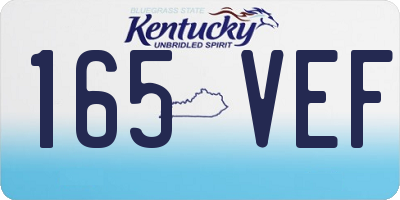 KY license plate 165VEF