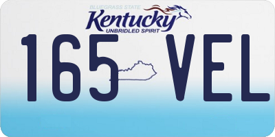 KY license plate 165VEL