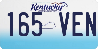 KY license plate 165VEN