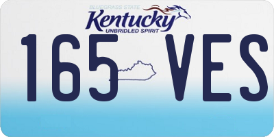 KY license plate 165VES