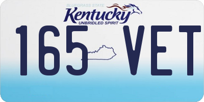 KY license plate 165VET