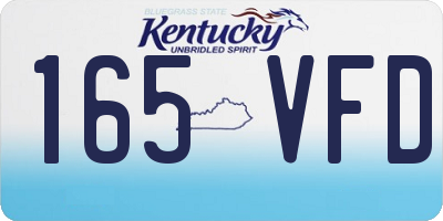 KY license plate 165VFD