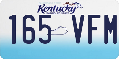 KY license plate 165VFM