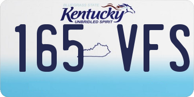 KY license plate 165VFS