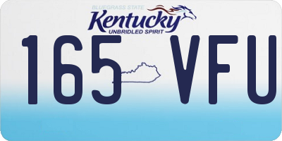 KY license plate 165VFU