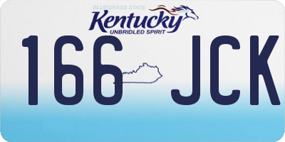 KY license plate 166JCK