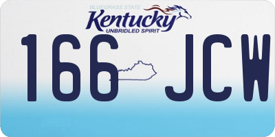 KY license plate 166JCW