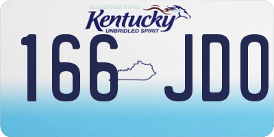 KY license plate 166JDO