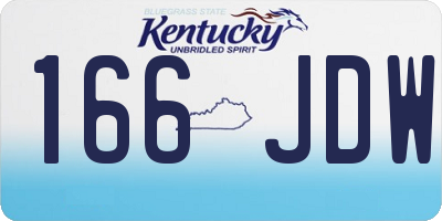 KY license plate 166JDW