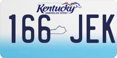 KY license plate 166JEK