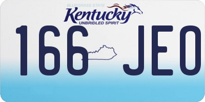 KY license plate 166JEO