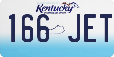 KY license plate 166JET