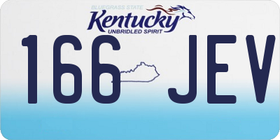 KY license plate 166JEV