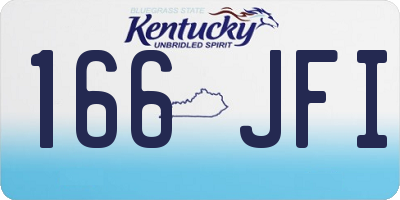 KY license plate 166JFI