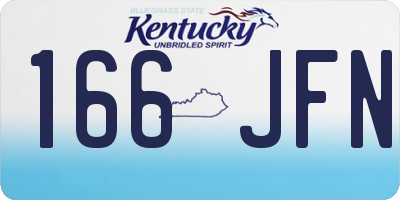 KY license plate 166JFN