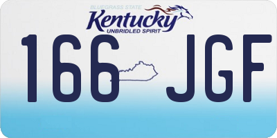 KY license plate 166JGF