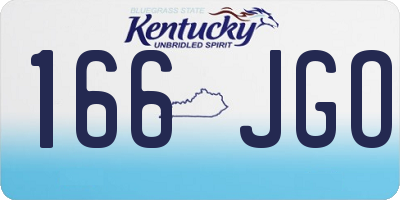 KY license plate 166JGO