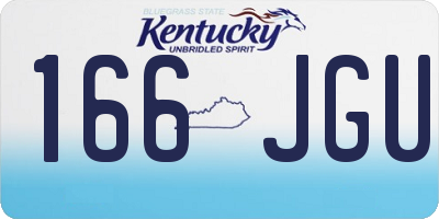 KY license plate 166JGU