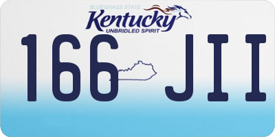 KY license plate 166JII