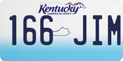 KY license plate 166JIM