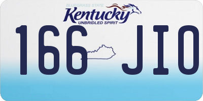 KY license plate 166JIO