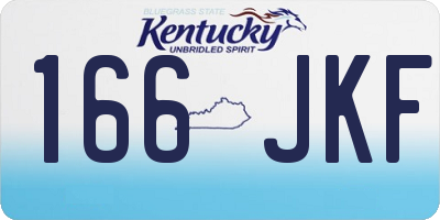 KY license plate 166JKF