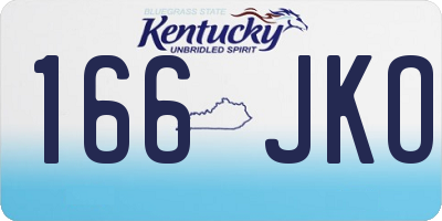 KY license plate 166JKO