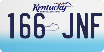 KY license plate 166JNF