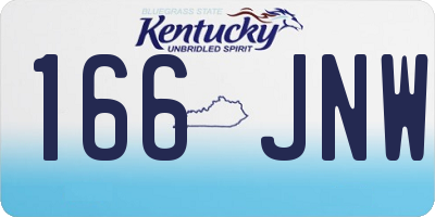 KY license plate 166JNW