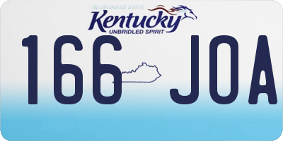 KY license plate 166JOA