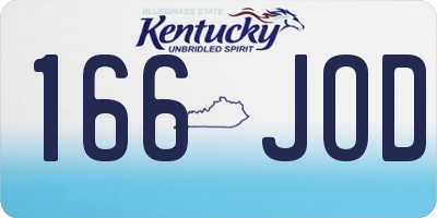 KY license plate 166JOD