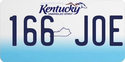 KY license plate 166JOE