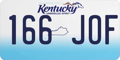 KY license plate 166JOF