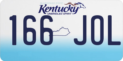 KY license plate 166JOL