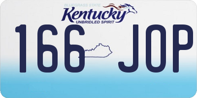 KY license plate 166JOP