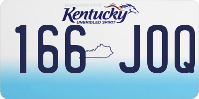 KY license plate 166JOQ