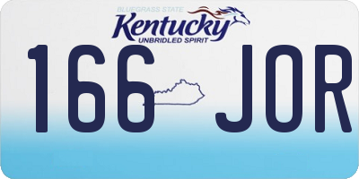 KY license plate 166JOR