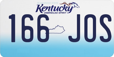 KY license plate 166JOS