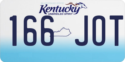 KY license plate 166JOT