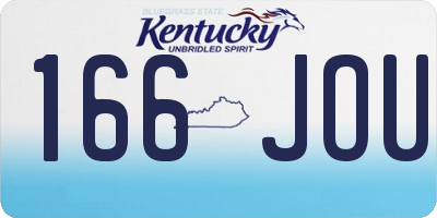 KY license plate 166JOU