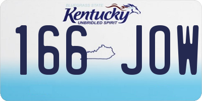 KY license plate 166JOW