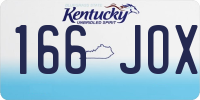 KY license plate 166JOX
