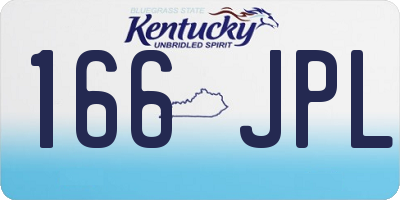KY license plate 166JPL