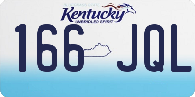 KY license plate 166JQL