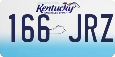 KY license plate 166JRZ