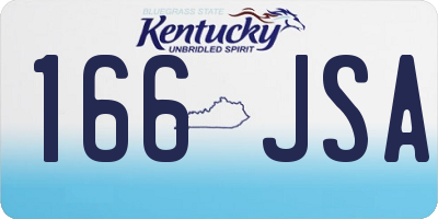 KY license plate 166JSA