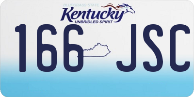 KY license plate 166JSC