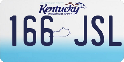 KY license plate 166JSL